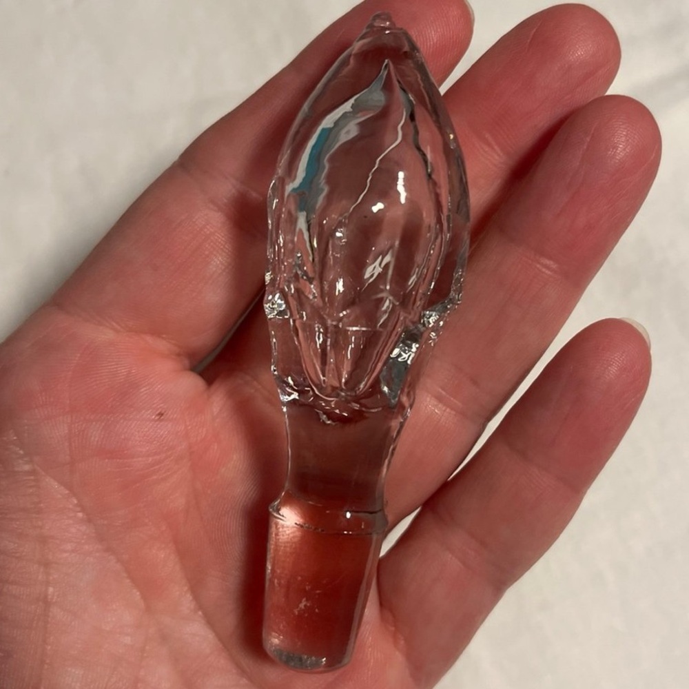 🇺🇸 Antique / Vintage Clear Glass Decanter Stopper – 3½” Replacement